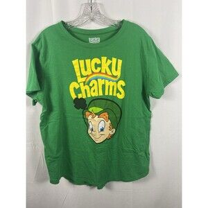 Lucky Charms Cereal Logo Green Tee-Shirt Sz XXL Women’s Leprechaun 100% Cotton